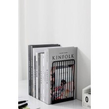 3Art Metal Dekoratif Metal Kitap Tutucu 15 cm Yüksekliği ile Modern Raf Düzenleyici