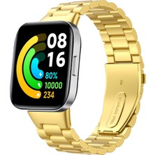 Nezih Case Redmi Watch 3 Active Uyumlu Yandan Klipsli Paslanmaz Çelik 20MM Metal Baklalı Kordon