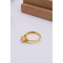 Latif Kuyumcu 22 Ayar Altın Yüzük Tek Taşlı Kadın Yüzük