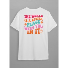 Hilon Beyaz Yazı Baskılı T-Shirt HC019
