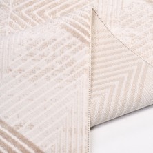 Halınet Cali Krem Geometrik Akrilik Makine Halısı