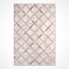 Halınet Jazlyn Krem Geometrik Polyester Makine Halısı