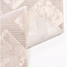 Halınet Jazlyn Krem Geometrik Polyester Makine Halısı