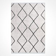 Halınet Lilith Gri Geometrik Akrilik Makine Halısı