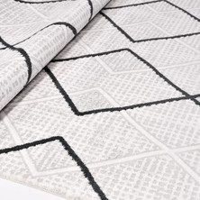 Halınet Lilith Gri Geometrik Akrilik Makine Halısı