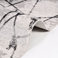 Halınet Celeste Gri Geometrik Akrilik Makine Halısı