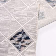 Halınet Carolina Gri Geometrik Polyester Makine Halısı