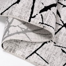 Halınet Anaya Gri Geometrik Polyester Makine Halısı