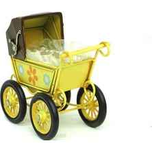 Mevafa Dekoratif Metal Bebek Arabası Biblo Vintage Hediyelik