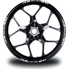 Motiker Bajaj Yazılı Kısa Dış Şerit 16'lı Tek Renk Jant Sticker Modeli