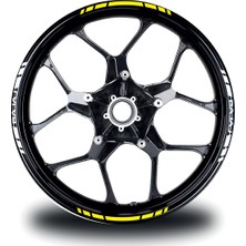 Motiker Bajaj Yazılı Kısa Yazısız Kısa Dış Şerit 16'lı Çift Renk Jant Sticker Modeli