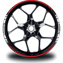 Motiker Kawasakı Yazılı Kısa Yazısız Uzun Dış Şerit 16'lı Çift Renk Jant Sticker Modeli