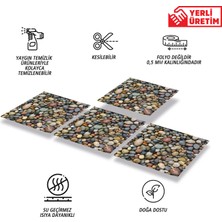 Tink Kendinden Yapışkanlı Çakıl Taşı Desenli Silinebilir Pvc Karo 30x30 cm 11 Adet 1m2