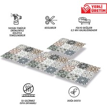 Kendinden Yapışkanlı Kimono Desenli Pvc Karo 30X30 cm (11 Adet) 1m2