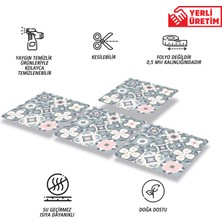 Tink Kendinden Yapışkanlı Yeşil-Pembe Pvc Karo 30X30 cm (4 Adet) 0,36 M2