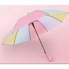 Dzc Kuzenler Avm Şeffaf Renkli Şemsiye Çocuk Yetişkin Gökkuşağı