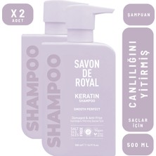 Savon De Royal Kreatin Yağı Canlılığını Yitirmiş Saçlar İçin Pürüssüz Etkili Şampuan 500 ml x 2 Adet