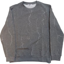 Süvari Mermer Desen Rahat Kalıp Sweatshirt