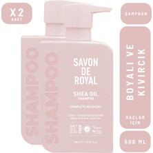 Savon De Royal Shea Yağı Boyalı ve Kıvırcık Saçlar İçin Iyileşme Etkili Şampuan 500 ml x 2 Adet