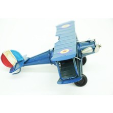 Mevafa Dekoratif Metal Uçak Çift Kanatlı Biblo Dekoratif Hediyelik