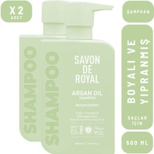 Savon De Royal Argan Yağı İçeren Boyalı ve Yıpranmış Saçlar İçin Onarım Uzmanı Şampuan 500 ml x 2 Adet