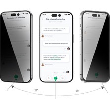 Blueo iPhone 15 Pro Max Uyumlu Uygulama Aparatlı Kırılmaz Privacy Hayalet Ekran Anti-Peep Ekran Koruyucu