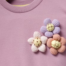 Jol Baby Jolbaby Örgü Çiçek Detaylı Kız Çocuk Sweatshirt Bluz