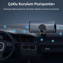 Babikamium Universal Araç Telefon Tutucu Manyetik Mıknatıslı Yapışkanlı Telefon Standı Siyah