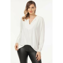 Laranor Yaka Detaylı Bluz 40 - Ecru