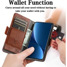 Yihang Boutique Ile Uyumlu Xiaomi 12 Pro Cüzdan Kılıfı, Kart Tutuculu Pu Deri Flip Kılıf Rfıd Engelleme Kickstand Telefon Kapağı (Yurt Dışından)