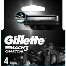 Gillette Mach3 Charcoal Yedek Tıraş Bıçağı 4'lü