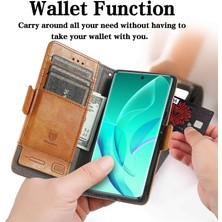 Yihang Boutique Ile Uyumlu Honor 60 Pro Cüzdan Kılıfı, Kart Tutuculu Pu Deri Flip Kılıf Rfıd Engelleme Kickstand Telefon Kapağı (Yurt Dışından)