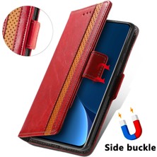 Yihang Boutique - 1383 Xiaomi 12 Pro Için Kart Tutuculu Pu Deri Cüzdan Telefon Kılıfı - Bordo (Yurt Dışından)