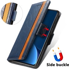 Yihang Boutique - 1383 Xiaomi 12 Pro Için Kart Tutuculu Pu Deri Cüzdan Telefon Kılıfı - Mavi (Yurt Dışından)