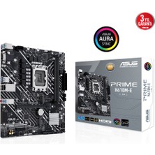 Asus Prıme H610M-E-Csm Intel H610 Lga1700 Ddr5 5600 Dp Hdmı Vga Çift M2 Usb3.2 Aura Rgb Matx (Prıme H610M-E-Csm) Anakart