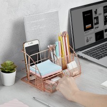 Yiqln Rose Gold Masa Düzenleyici, Mesh Ofis Malzemeleri, 5 Bölmeli (Yurt Dışından)