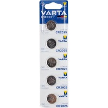 Varta CR2025 3 Volt Lityum Pil 5li Paket 1,2 V Yok Tek Kullanımlık Alkalin Piller 0850 0004