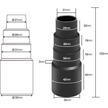 10 Adet Evrensel Elektrikli Süpürge Hortumu Boru Adaptörü Dönüştürücü 4 Katmanlı Elektrikli Süpürge 25/30/34/42MM Konnektör (Yurt Dışından)