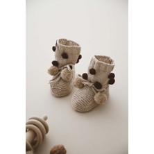 Ohlala Koala Ponponlu Örgü Patik Bebek 0-12 Ay