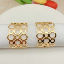 Sunshinee Peçete Halkası, 6 Parçalı Metal Peçetelik, Parti Yemeği Noel Masa Dekorasyonu, Içi Boş Yuvarlak Tasarım Peçete Halkası (Yurt Dışından)