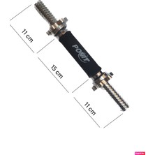 Povit 35 cm Içi Dolu Kısa Krom Bar Tahribat Önleyici Sünger Tutamaçlı 1660 Gram Düz Bar (Tek)