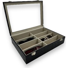 Dijital Çarşı Richbox 8'li Gözlük Kutusu Siyah Rugan