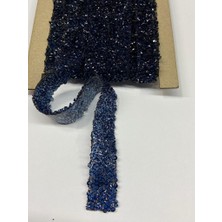 Karan Tuhafiye Ütü ile Yapışan Taşlı Şerit 2 Metre Lacivert