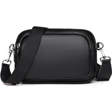 Love Home Hakiki Deri Basit Kadın Ilk Katman Inek Derisi Küçük Yuvarlak Çanta Çok Katmanlı Yumuşak Deri Çanta 2023 Yeni Omuz Crossbody Çanta (Yurt Dışından)