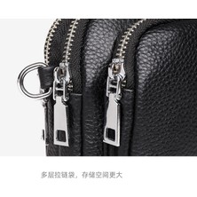 Love Home Hakiki Deri Basit Kadın Ilk Katman Inek Derisi Küçük Yuvarlak Çanta Çok Katmanlı Yumuşak Deri Çanta 2023 Yeni Omuz Crossbody Çanta (Yurt Dışından)
