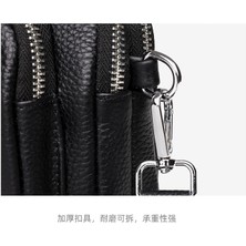 Love Home Hakiki Deri Basit Kadın Ilk Katman Inek Derisi Küçük Yuvarlak Çanta Çok Katmanlı Yumuşak Deri Çanta 2023 Yeni Omuz Crossbody Çanta (Yurt Dışından)