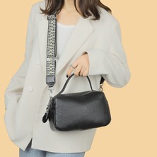 Love Home Retro Moda Deri Boston Çanta Çanta 2023 Yeni Taze Birinci Katman Sığır Deri Yastık Çanta El Çapraz Kadın Çanta (Yurt Dışından)