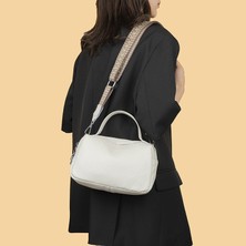 Love Home Retro Moda Deri Boston Çanta Çanta 2023 Yeni Taze Birinci Katman Sığır Deri Yastık Çanta El Çapraz Kadın Çanta (Yurt Dışından)