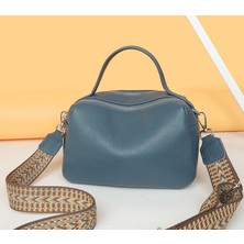 Love Home Retro Moda Deri Boston Çanta Çanta 2023 Yeni Taze Birinci Katman Sığır Deri Yastık Çanta El Çapraz Kadın Çanta (Yurt Dışından)
