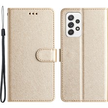 Cool-M Samsung Galaxy A72 Folio Folio Flip Stant Örtü Pu Deri Ipek Doku Telefon Cüzdan Kılıfı (Yurt Dışından)